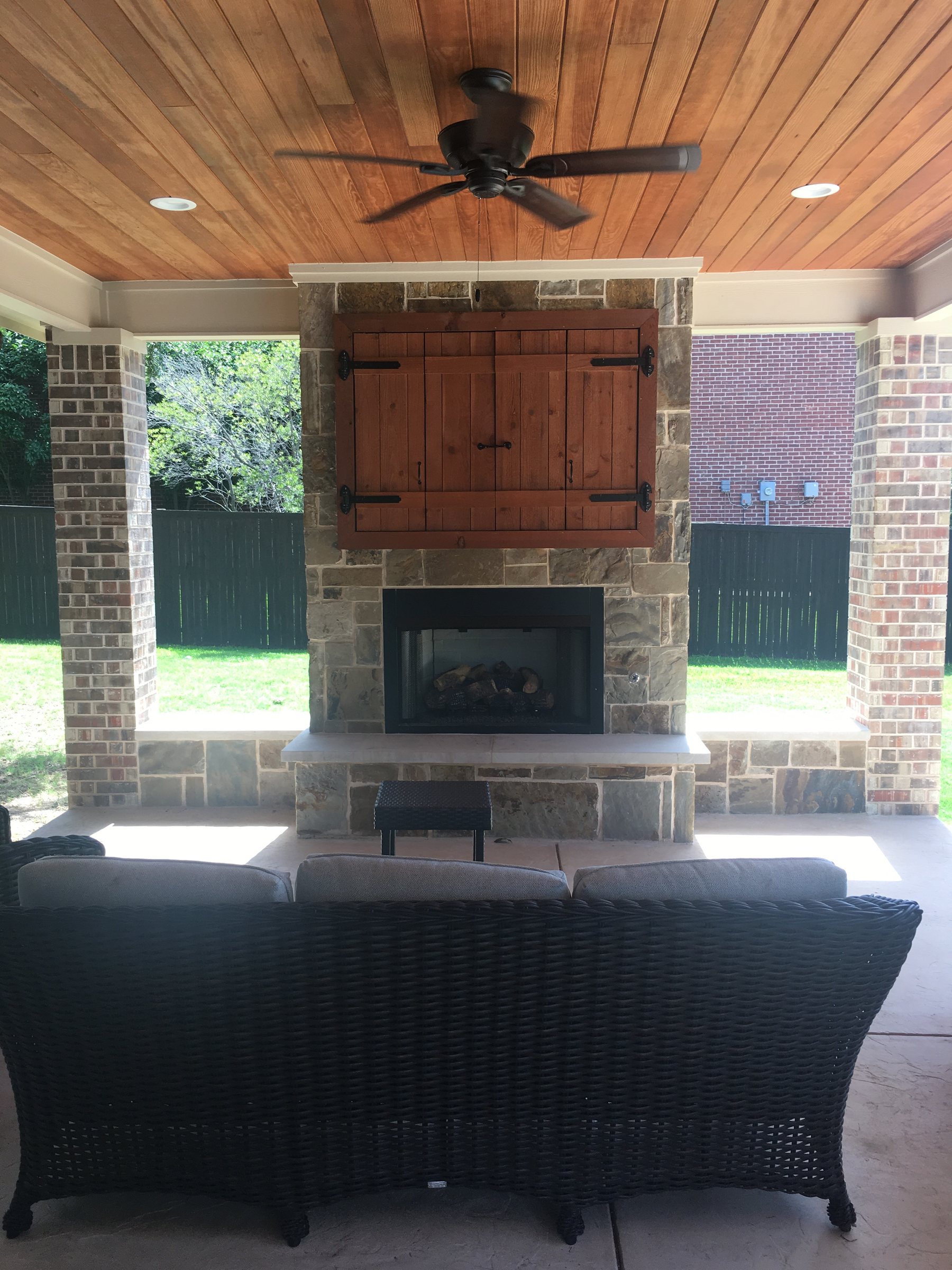 Venado Construction outdoor living space project on Legacy Ct in Keller, Texas
